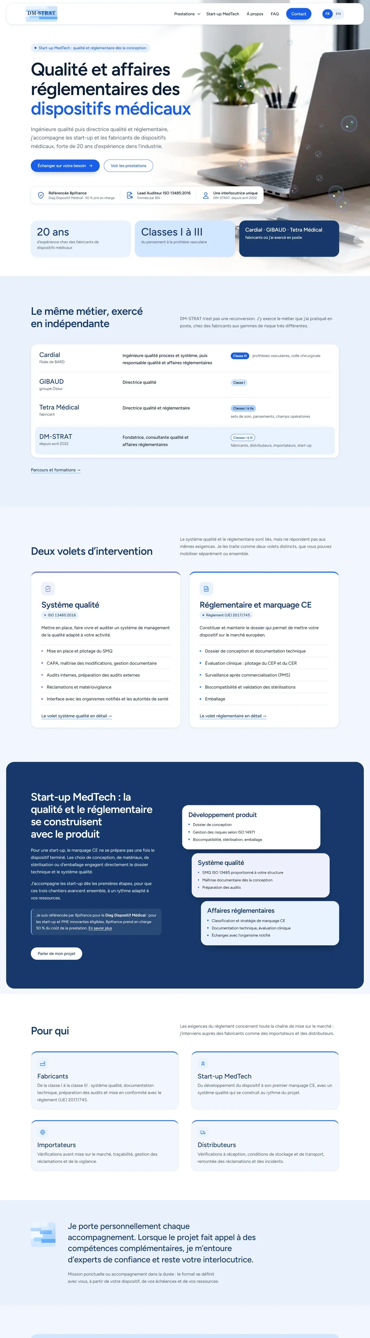 Page d’accueil de DM-Strat, version ordinateur